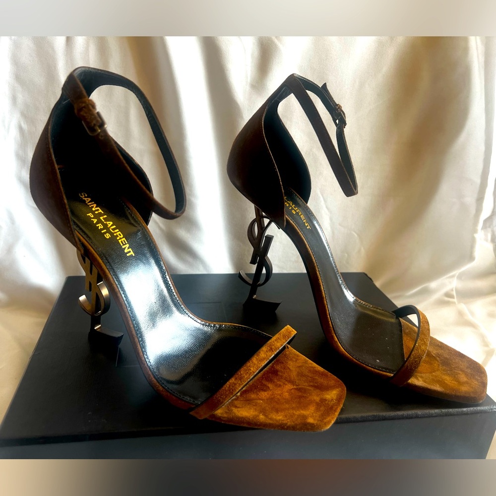 Saint Laurent Optum Heels Brown Suede